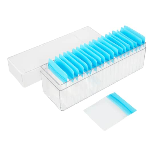 Clear & Turquoise Jewelry Storage Box with 20 Anti-Tarnish Bags by Bead Landing™